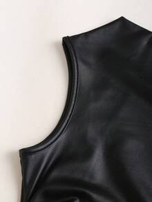 Sweetra Spring/Summer New Asymmetrical Shoulder Dress, Special Fabric Waist-Cinching Slim-Fit Mini Dress, Suitable For Party Wear - Black - View 6