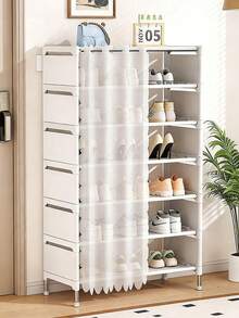Adjustable 4/6/8 Tier Metal Shoe Rack - Tool-Free Assembly, Space Saving, Suitable For Entryway, Dorm And Closet | Sturdy Multi-Layer Sneaker Storage Rack, Unisex | Slim Modern Design, White/Black - Holds 12-24 Pairs Of Shoes | Non-Slip & Rust-Proof - Perfect For Apartments And Small Spaces! - Multicolor - View 12