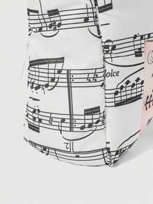 ROMWE Kawaii Bolso de hombro portátil de gran capacidad con gráfico de figura para mujeres - Partituras blancas - Ver 5