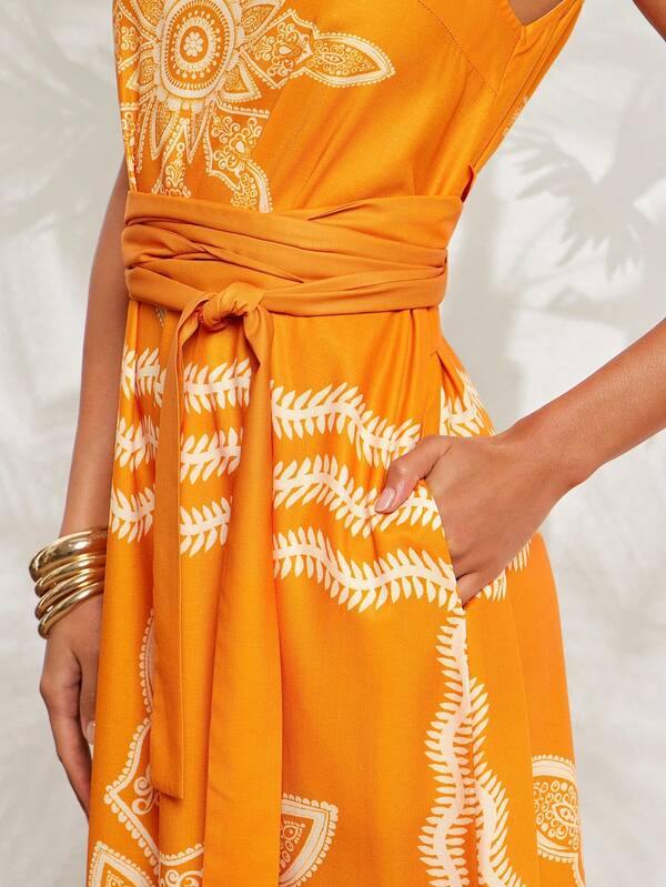 Amorya Women's Floral Print Ruched Twist Dress, Elegant For Summer ,Summer Outfits,Summer Dresses For Women,Beach Outfits For Women,Beach Vacation Outfits For Women,Vacation Outfits Women, Casual Dresses For Women Yellow Dress  Vacation Outfits For Women Easter Dress Elegant Office Siren Old Money Clean Fit Tailored Work Wear Gift For Mom A-Line Festival Outfit Beach Date Night