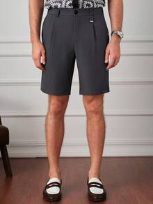 Core Aspect 男士高品质抗皱休闲宽松直筒短裤，复古风格，适合居家、商务、通勤，也是送给父亲、丈夫、男友的春季礼物。 - 深灰色 - 查看 4