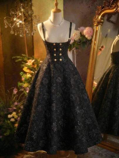 SHEIN MOD 女士优雅提花吊带连衣裙