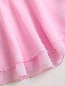 Sweetra Women's Elegant Light Pink Summer Cute Party Backless Halter Sequin Patchwork Chiffon Double-Layer Hem Dress,Fashionable Sweet Beach Graduation - Pink - View 6