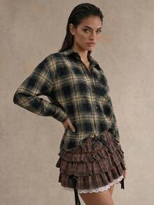 Glamine Casual Commute Versatile Plaid Jacket - Multicolor - View 3