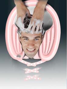 成人浅盆，适用于洗发、孕妇护发、儿童洗发、老人及病人护发，家用洗发盆 - 彩色 - 查看 4