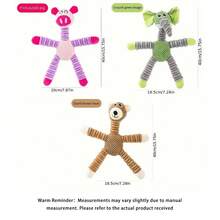 Chew Toys For Dogs - Elephant, Bear, Pig Animal Shaped Squeaky Toys For Small Pets - Multicolor - View 5