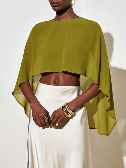 Zivah New Summer Best-Selling Boho Nomadic Vacation Green Two-Way Asymmetrical Chiffon Women Top.Suitable For Vacations, Travel, Everyday Outings, Party, Music Festivals, Beaches, Holidays, Airport Fashion,Cruises, Afternoon Tea.