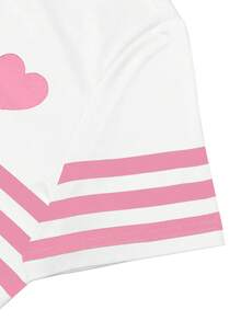 Resyla Standard Fit Heart Striped Digital Print T-Shirt - Multicolor - View 5