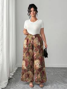Elenzga Quần ống rộng dáng rộng thanh lịch dành cho nữ cỡ lớn, chất liệu jacquard, họa tiết hoa hồng và khuy cài, thích hợp cho đi làm, lễ tốt nghiệp, các ngày lễ, Ngày Valentine, lễ hội âm nhạc, Ngày của Mẹ, Halloween, Lễ Tạ ơn, Lễ Phục sinh, Ngày Quốc khánh, dạ hội, hẹn hò, tiệc tùng, đám cưới, hoạt động ngoài trời. Quần họa tiết hoa, quần hoa, quần in hoa, quần short nữ, quần short cạp cao, quần short in hoa, quần short thêu, quần short cài khuy hoa hồng, váy hoa hồng, váy họa tiết hoa. - Nhiều màu - Xem 7