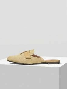 MOTF PREMIUM 女士舒适简约流苏装饰平底鞋 - 杏色 - 查看 3