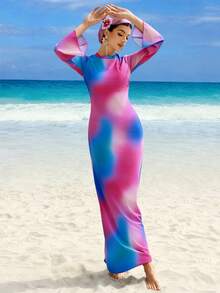 Swim Shayni Burkini degradado para mujer para vacaciones en la playa - Multicolor - Ver 1