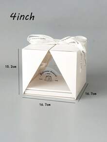1 Cake Box With Handle, Available In 4/6/8 Inches, Handmade, Suitable For Packaging And Decoration At Weddings, Birthday Parties And Celebrations. - Clear - View 9