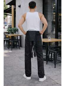 Overol de mezclilla para hombre - Negro Jaspeado - Ver 4