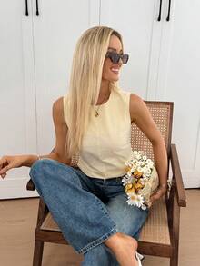 Easowa 女士衬衫和上衣，休闲服装 - 杏色 - 查看 6