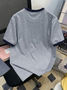 Manfinity Joysei 标准尺码男士灰色和藏蓝色袖口海星印花T恤 - 彩色 - 查看 3