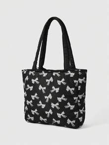 ROMWE Kawaii Figure Graphic Large Capacity Portable Shoulder Bag For Women - Lace Butterfly - View 4