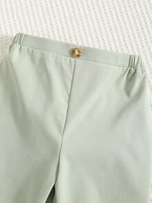 SHEIN 男婴优雅绅士套装，3件套，包括白色波点长袖Polo衫、浅绿色背心和裤子，适合复活节、婚礼、洗礼、一周岁生日、婴儿派对等场合。 - 綠色 - 查看 7