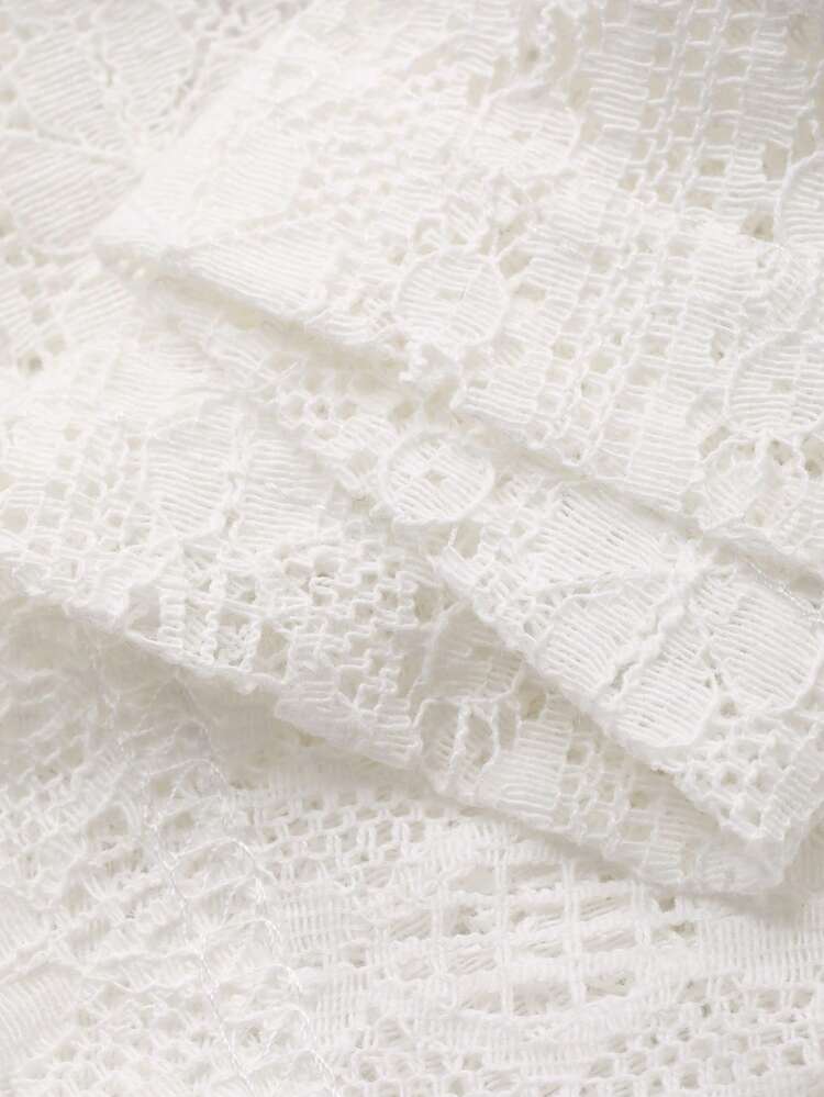 Tween Girls' Summer Casual Solid Color Hollow Out Knit Camisole