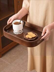 1 Piece, Bamboo Tray 1 Elegant Walnut Colored Bamboo Tray | Art Grid Design, Rectangular Wooden Tray Suitable For Tea, Fruit, Barbecue And Decoration, Perfect For Living Room, Bedroom, Office, Non Food Contact - Brown - View 10