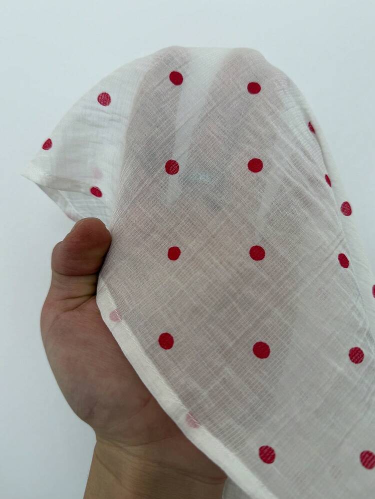 MainGRL 红色波点A字蝴蝶结白色抹胸上衣，青春活力度假风，春夏款 - 白色 - 查看 8