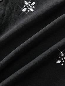 AXEPEAK Men's Casual All-Over Print Front Button Short Sleeve Shirt, Summer - Black - View 6