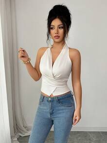 Elenzga Elegant And Fashionable Summer Tank Top For Ladies - Apricot - View 4