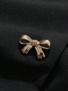 GlowEve 女士黑色荷叶边V领休闲优雅金色蝴蝶结单排扣衬衫，适合派对和日常穿着 - 黑色 - 查看 3