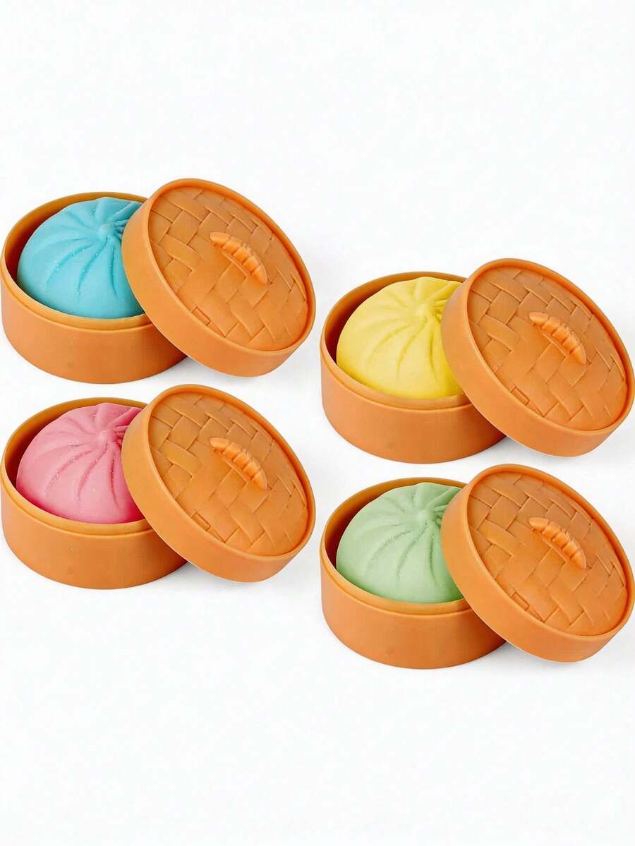 MINKOJA 1/2/3个装可捏捏食物减压玩具：彩色迷你面包捏捏球，慢回弹减压小玩意，逼真仿真面包面团球，可拉伸感官桌面玩具，缓解焦虑，办公室放松，家居装饰 | 送给家人和朋友的最佳礼物 - 彩色 - 查看 1