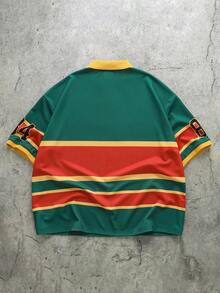 TEENAGE MUTANT NINJA TURTLES | SHEIN Áo polo nam tay ngắn in chữ và hoạt hình, kiểu dáng thường ngày, đa năng, phù hợp đi làm. - Nhiều màu - Xem 2