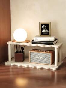 Kệ trưng bày nhiều tầng bằng gỗ, giá đựng cốc, ly, đồ dùng gia đình, giá để trưng bày tượng, giá để bàn cà phê, trà, nhà bếp, phòng khách. - trắng - Xem 2