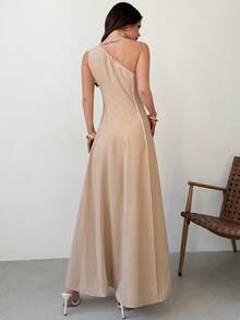 Firerie Đầm nữ trơn màu, không tay, kiểu dáng thường ngày, thích hợp cho kỳ nghỉ. - Màu be - Xem 6