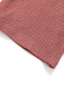 SHEIN Tween Girls Bow Ribbed Print T-Shirt And Leggings 2 Pieces Set, Casual Daily Fashion Versatile,Kids - Pink - View 6