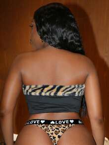 女童字母印花极简性感低腰纯棉内裤 - 彩色 - 查看 2