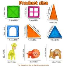 MINKOJA Đồ chơi xếp hình nam châm, gạch nam châm hình động vật, khủng long, đạo cụ nam châm, đồ chơi thiết kế kiến trúc cho trẻ em, thích hợp làm quà tặng sinh nhật và ngày lễ cho bé trai và bé gái. - Nhiều màu - Xem 6