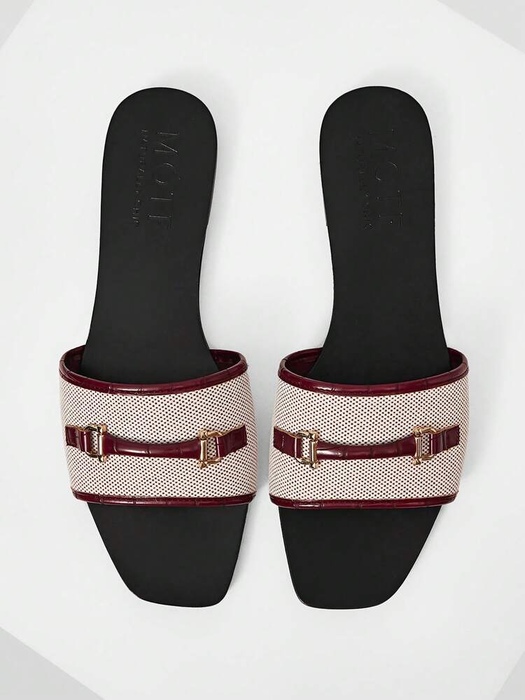 WOMEN SQUARE TOE PU LEATHER FLAT SANDALS SPRING SHOES