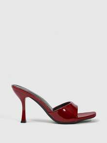CUCCOO SZL 女士高跟凉鞋很性感 - 酒紅色2 - 查看 8