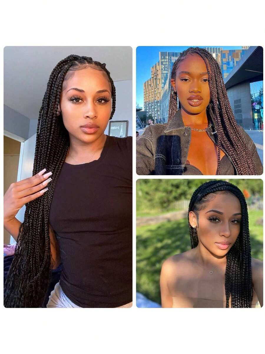 2/4/5/8pcs Brazilian Wool Hair Synthetic Crochet Hair Extensions For Women African Hair Yarn For Braiding Senegalese Twist Fake Hair - Black - View 1