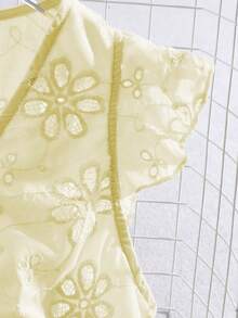 GlowEve Women's Embroidered Hollow-Out Vacation Shirt - Yellow - View 4