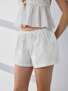 HautHeat Women's Striped Tie-Waist Pajama Shorts - Multicolor - View 3