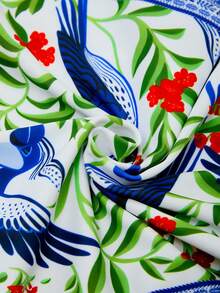 Swim Oasis Women's Summer Beach Bird Pattern Fashion Bikini Set With Coverup And Skirt,2026 Spring/Summer New Women's Swimwear Beach Vacation Collection: Elegant, Romantic, Sexy, And Sweet; Simple, Casual, And Versatile; Featuring A Bow-Tie Bikini, Removable Cup Pads, And Vibrant Holiday-Themed Colorful Prints. Perfect For Summer Outings, Beach Vacations, Island Getaways, Sunbathing, Road Trips, Cruise Ship Banquets, Afternoon Tea, Candlelight Dinners, Romantic Dates, Private Parties, Everyday Wear, Casual Style, And Even Music Festivals. A Must-Have Swimsuit For A Cool Summer Beach Trip! Women S Beach Outfits Sets For Women Summer Woman Summer Outfits Summer Outfit For Women Pool Outfits For Woman - Blue and White - View 12