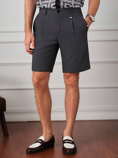 Core Aspect 男士高品质抗皱休闲宽松直筒短裤，复古风格，适合居家、商务、通勤，也是送给父亲、丈夫、男友的春季礼物。