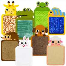 6pcs Textured Touch Toys, 6 Different Animal Sensory Feelings, Fun Tactile Board For Early Motor Skills And Cognitive Learning – Perfect Party Gift Or Halloween & Christmas & Birthday Present, Perfect As A Gift For Children 5+ - Multicolor - View 1