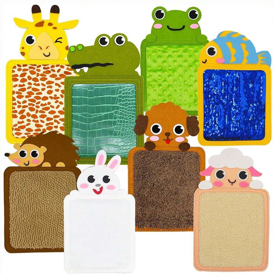 6pcs Textured Touch Toys, 6 Different Animal Sensory Feelings, Fun Tactile Board For Early Motor Skills And Cognitive Learning – Perfect Party Gift Or Halloween & Christmas & Birthday Present, Perfect As A Gift For Children 5+ - Multicolor - View 1