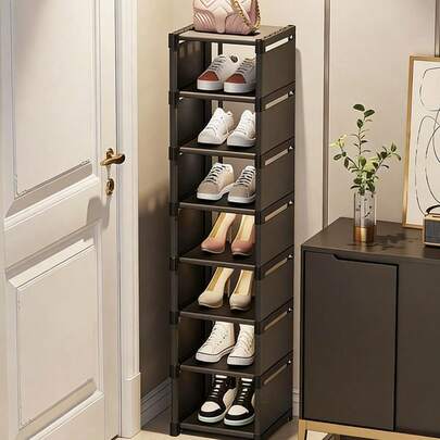 Regulowany metalowy stojak na buty 4/6/8-poziomowy - montaż bez użycia narzędzi, oszczędność miejsca, odpowiedni do przedpokoju, akademika i szafy | Solidny, wielowarstwowy stojak na buty sportowe, unisex | Smukły, nowoczesny design, biało-czarny - mieści 12-24 pary butów | Antypoślizgowy i odporny na rdzę - idealny do mieszkań i małych przestrzeni!