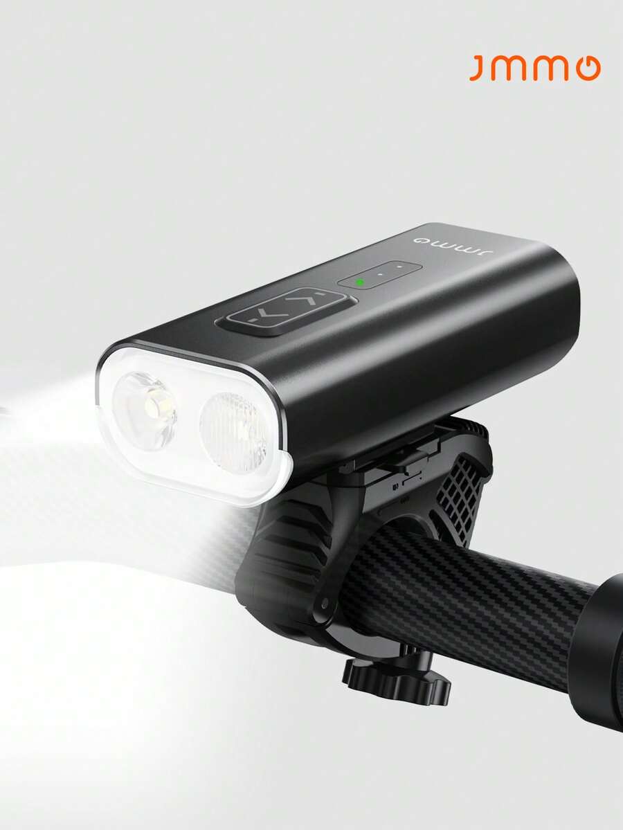 JMMO 自行车前灯 1000 流明 1360 度旋转支架 C 型可充电带 5 种灯光模式 - 黑色 - 查看 1