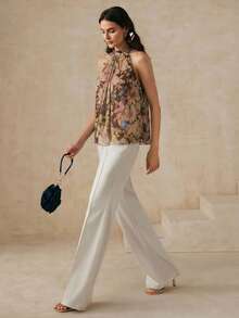 Anewsta 轻盈仙女领露肩系带无袖宽松休闲度假背心，春夏款 - 彩色 - 查看 4