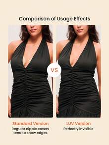 LUVLETTE Women Invisible Skin-Friendly Sticky Self-Adhesive Anti-Sagging Shaping Lifting Breast Tape,Bikini Breast Petals-Cinnamon - Cinnamon - View 2