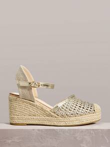 Styleloop Sapatos de Plataforma de Cor Sólida Minimalista, Clássicos, Confortáveis e Casuais, Adequados para Looks de Férias e Essenciais de Viagem - Dourado - Visão 3