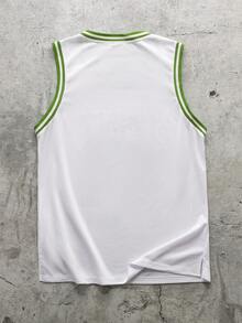 TEENAGE MUTANT NINJA TURTLES | SHEIN Áo tank top nam không tay kiểu dáng thường ngày, in số, thích hợp cho mùa hè. - trắng - Xem 2