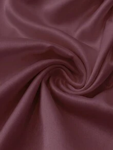 Franclia Women's Elegant Round Neck Waist Fitted Pleated Short Sleeve Versatile Solid Light Peach Blouse - Red Violet - View 3